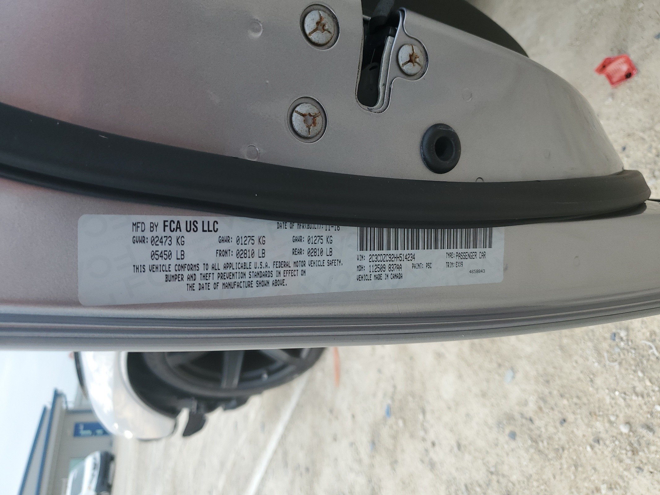 2C3CDZC92HH514234 2017 Dodge Challenger Srt Hellcat