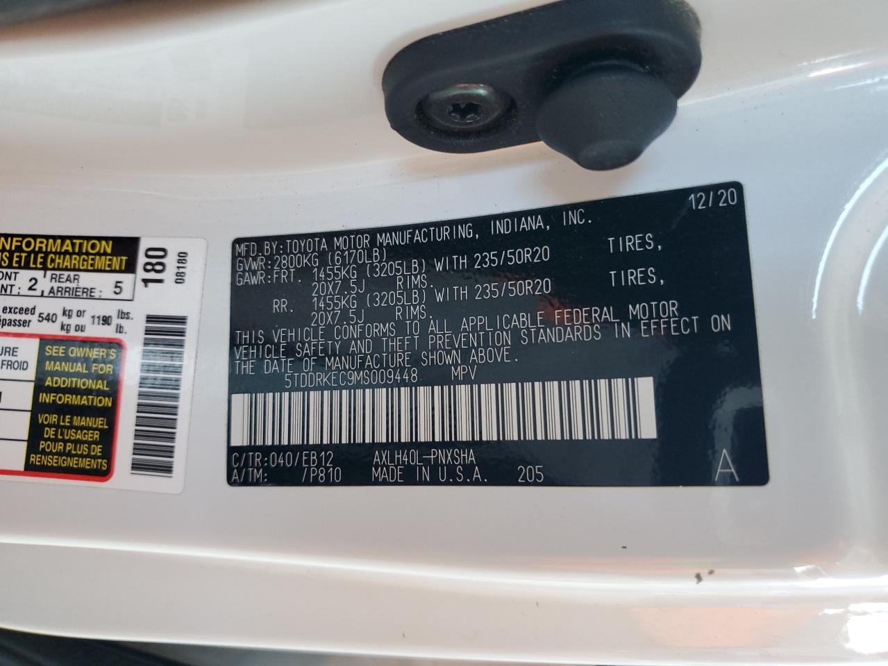 2021 Toyota Sienna Xse VIN: 5TDDRKEC9MS009448 Lot: 68428544