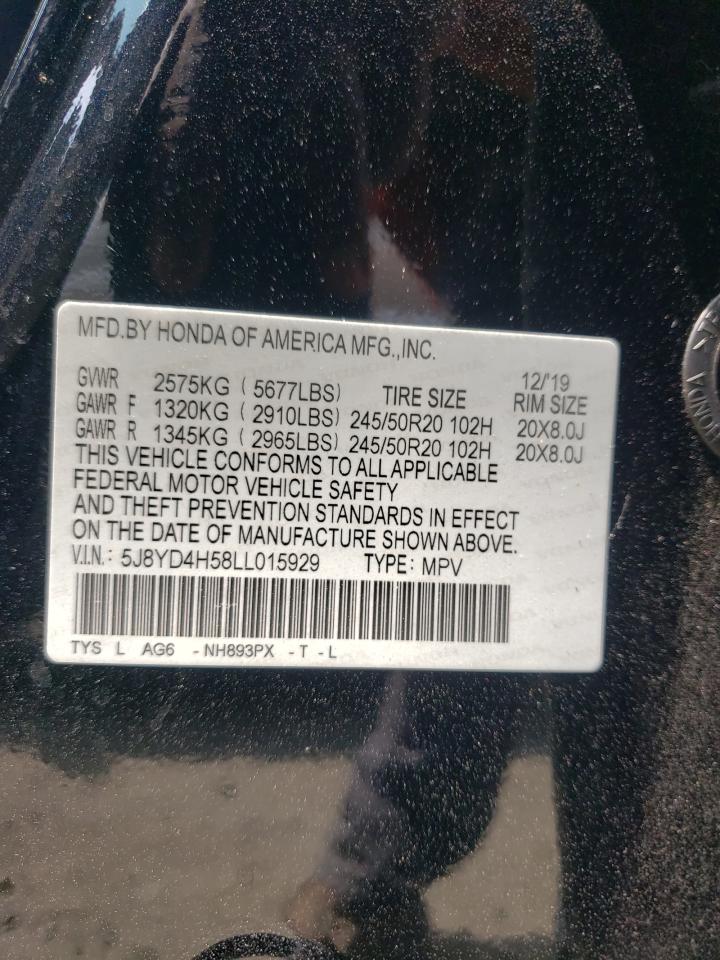 5J8YD4H58LL015929 2020 Acura Mdx Technology