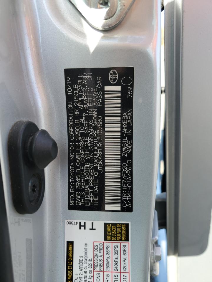 JTDKARFU9L3107880 2020 Toyota Prius L