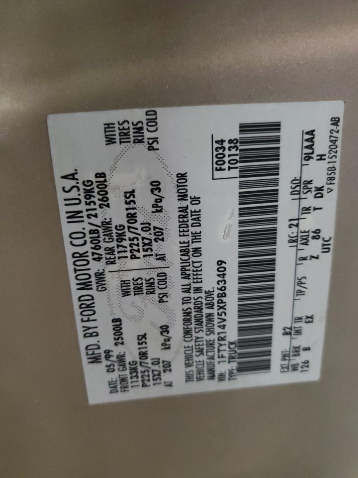 1999 Ford Ranger Super Cab VIN: 1FTYR14V5XPB63409 Lot: 65995174