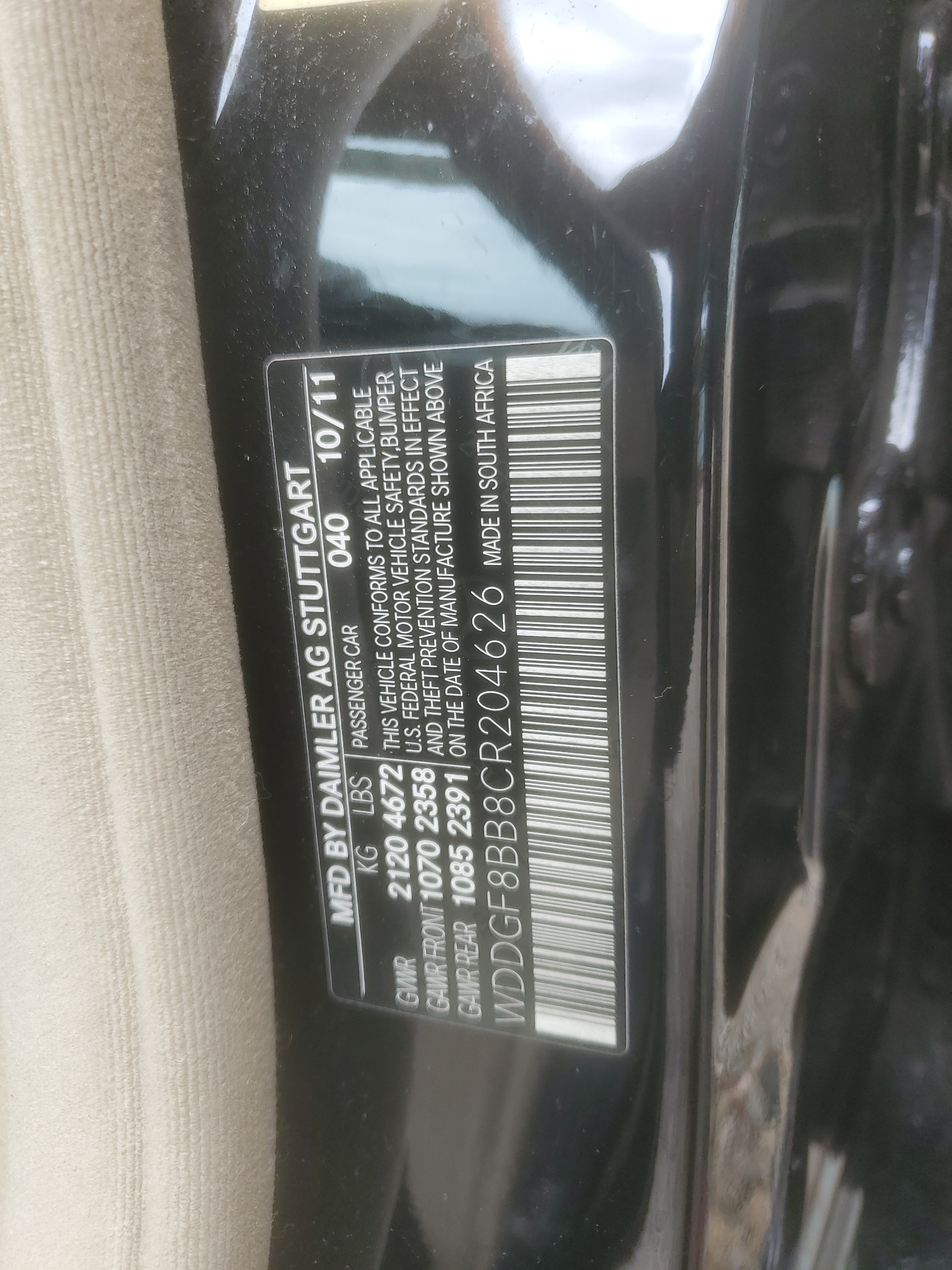 WDDGF8BB8CR204626 2012 Mercedes-Benz C 300 4Matic