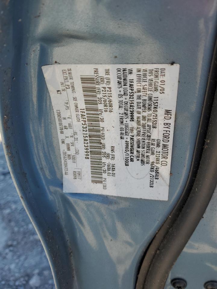 2005 Ford Taurus Se VIN: 1FAFP53215A239998 Lot: 67897024
