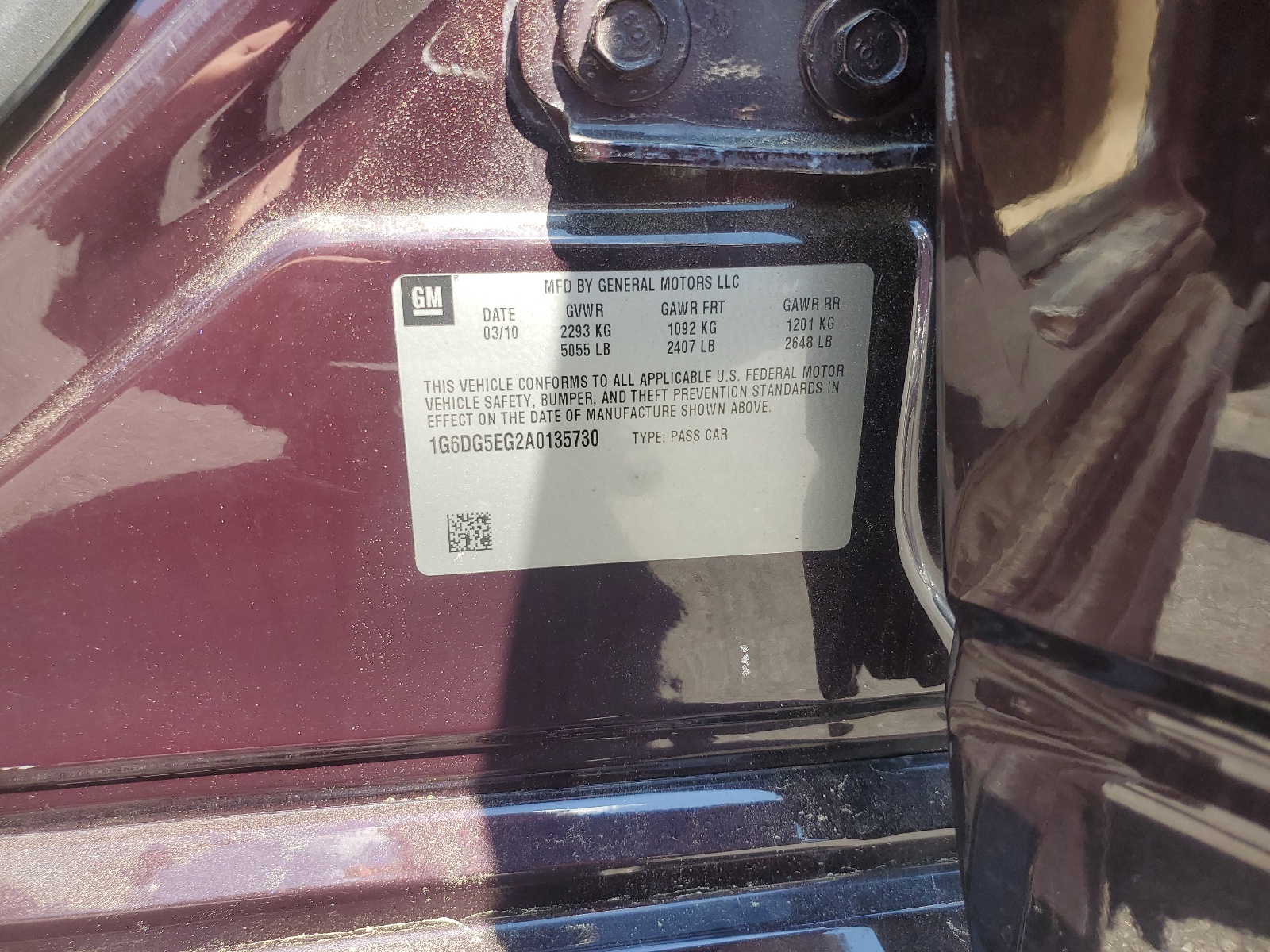 1G6DG5EG2A0135730 2010 Cadillac Cts Luxury Collection