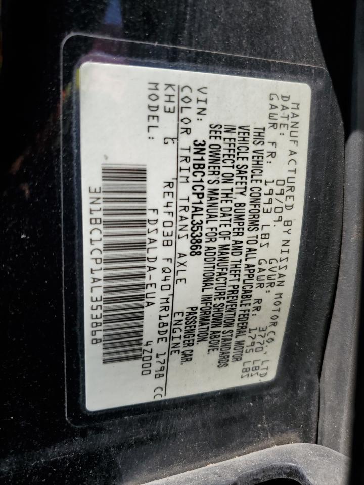 3N1BC1CP1AL353868 2010 Nissan Versa S