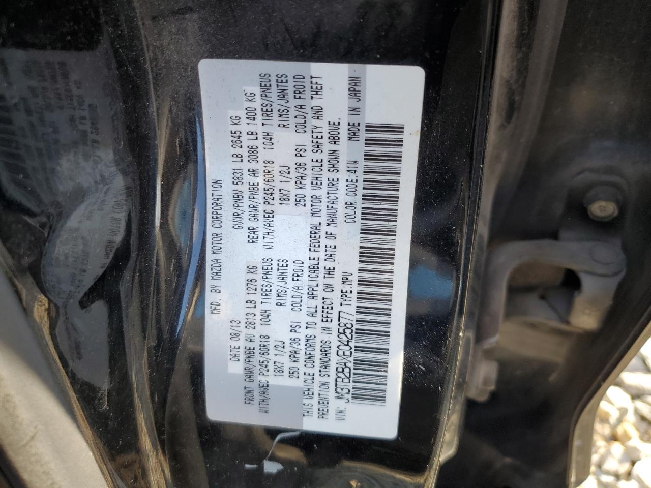 JM3TB2BAXE0425877 2014 Mazda Cx-9 Sport