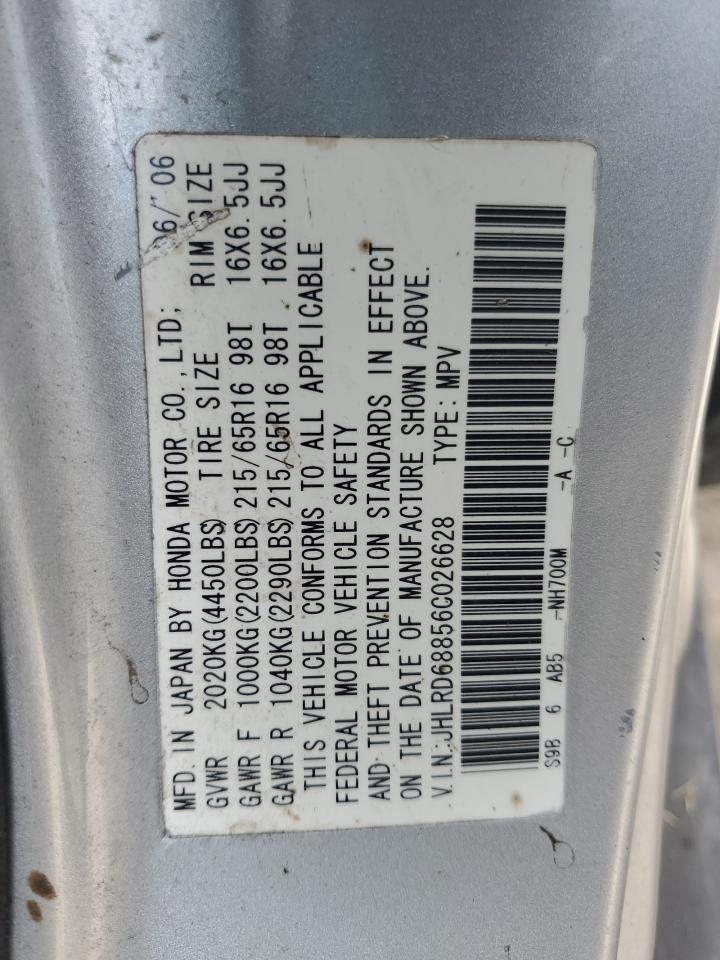 2006 Honda Cr-V Ex VIN: JHLRD68856C026628 Lot: 68427364