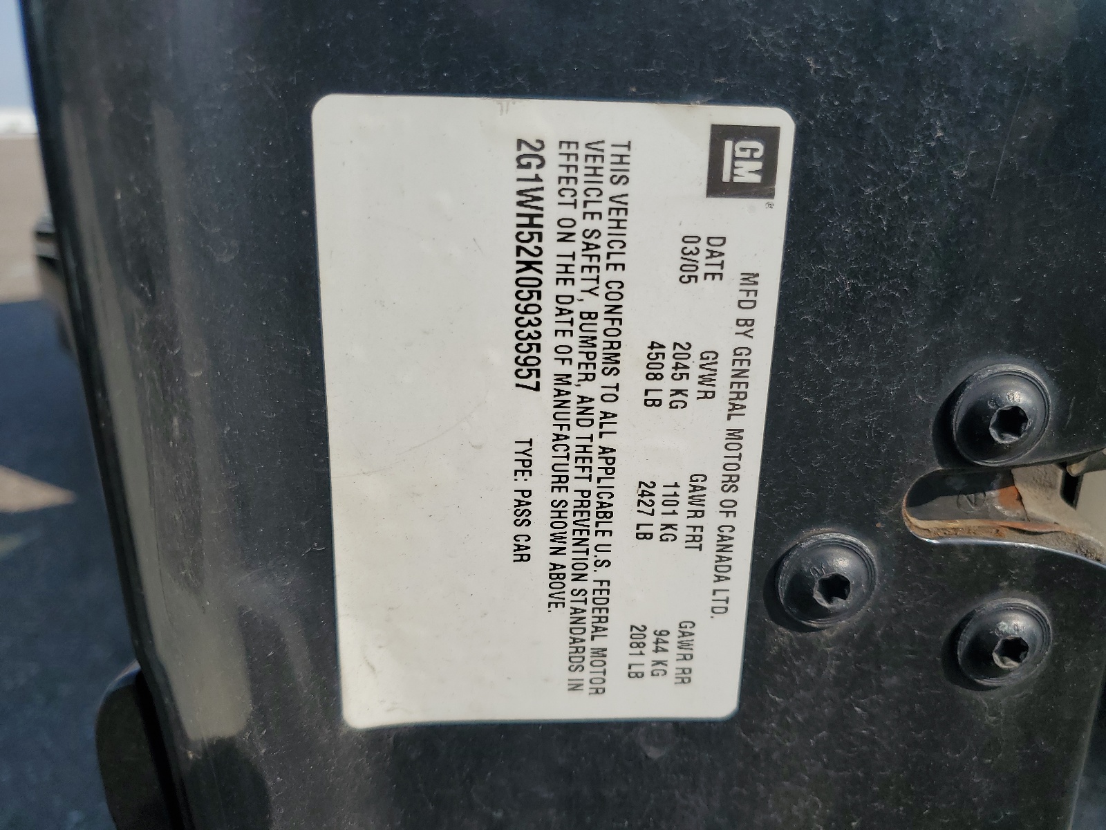 2G1WH52K059335957 2005 Chevrolet Impala Ls