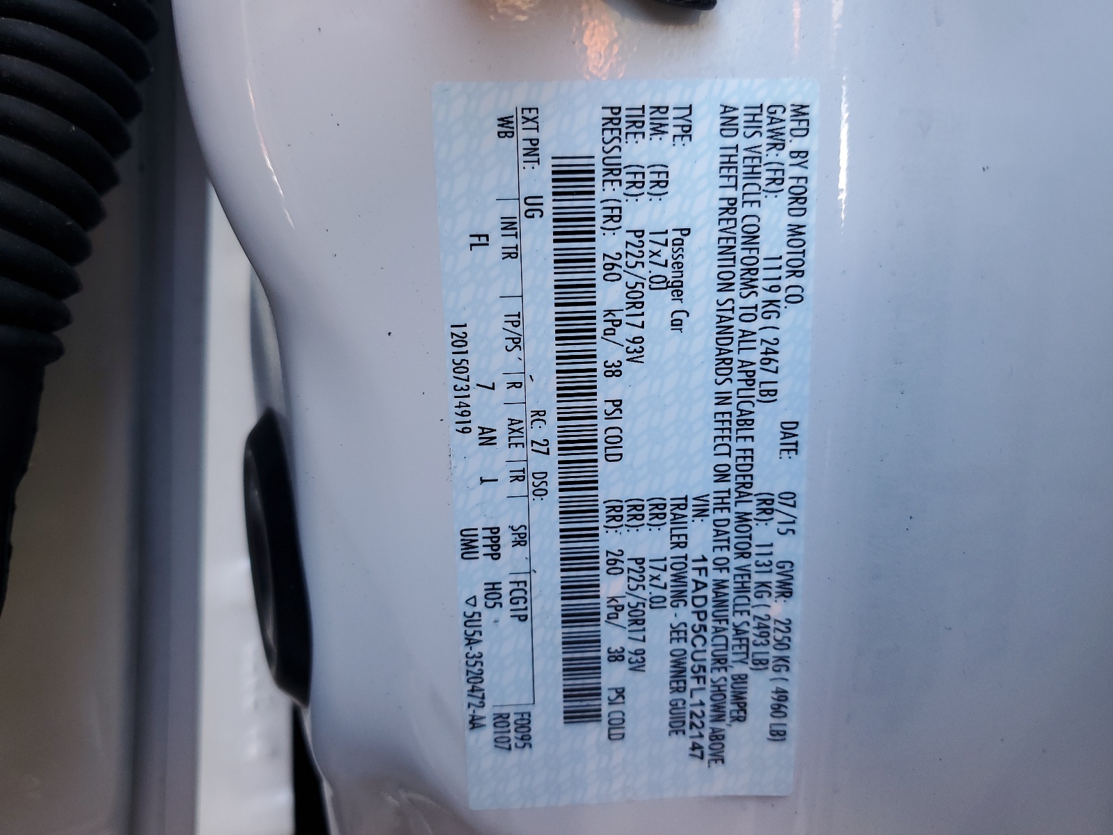 1FADP5CU5FL122147 2015 Ford C-Max Premium Sel