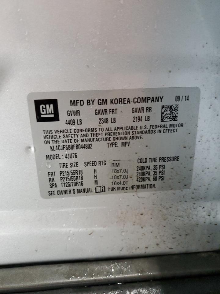 2015 Buick Encore Convenience VIN: KL4CJFSB8FB044802 Lot: 66734424