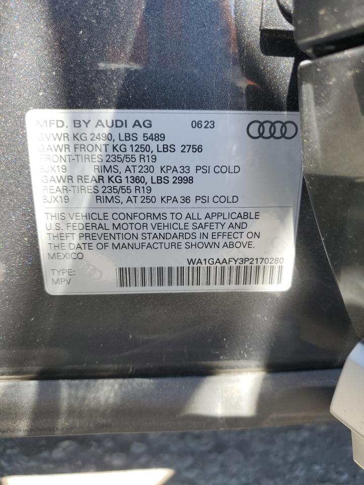 2023 Audi Q5 Premium 45 VIN: WA1GAAFY3P2170280 Lot: 66963244