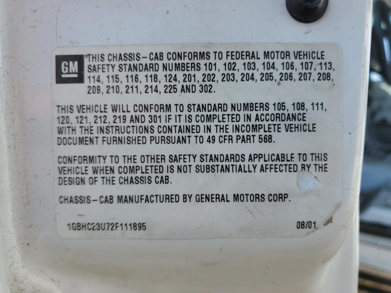 2020 Chevrolet Silverado C2500 Heavy Duty VIN: 1GBHC23U72F111895 Lot: 66806864