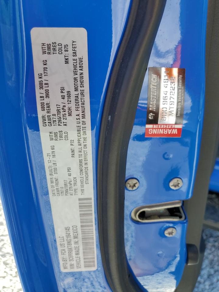 2022 Ram 1500 Classic Tradesman VIN: 3C6RR6KT8NG164145 Lot: 66679494