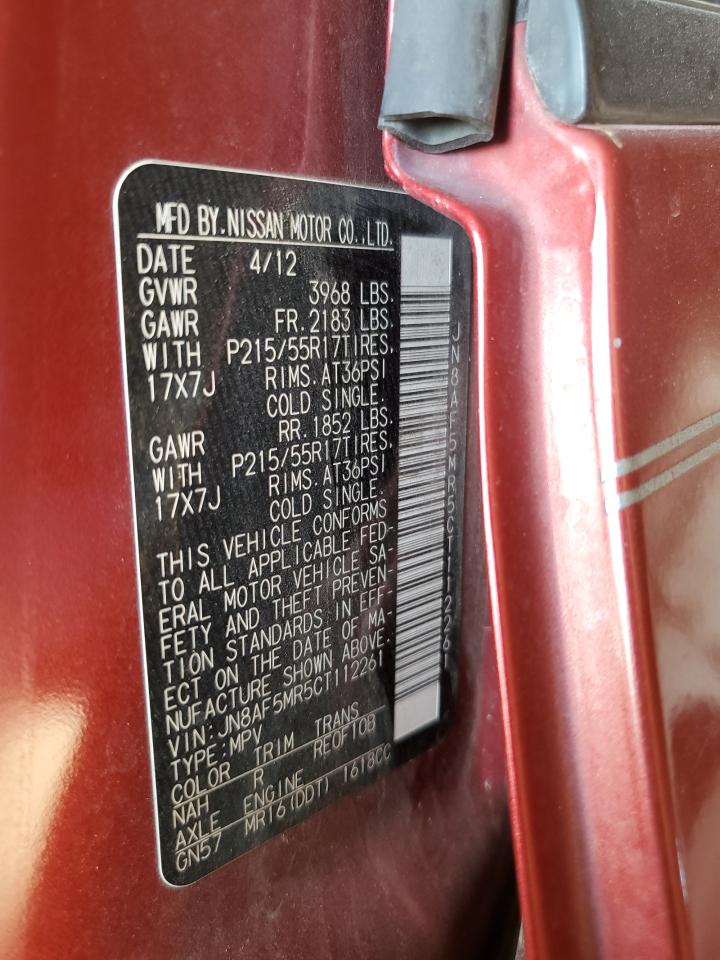 2012 Nissan Juke S VIN: JN8AF5MR5CT112261 Lot: 65673864