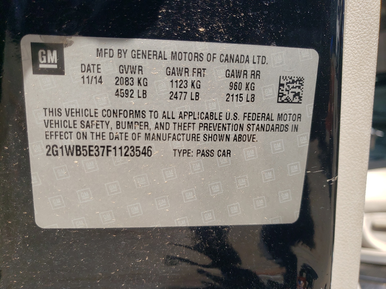 2G1WB5E37F1123546 2015 Chevrolet Impala Limited Lt