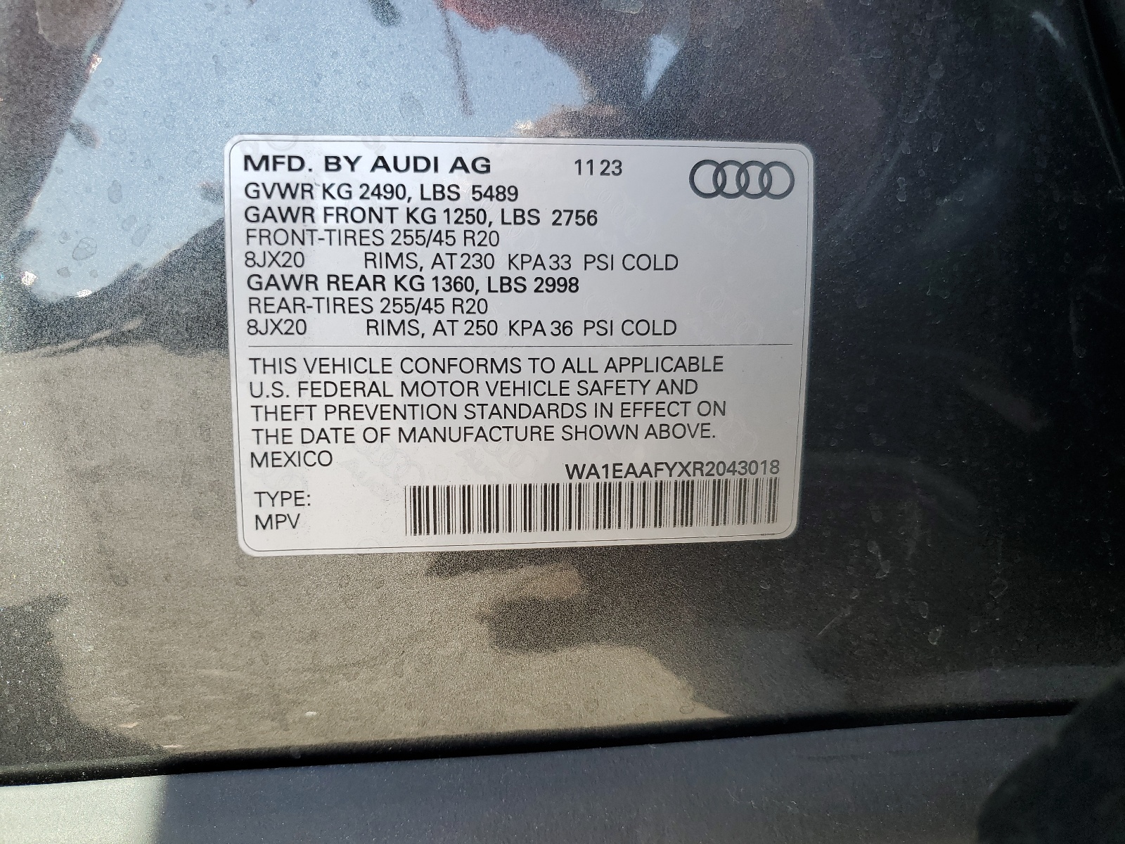 WA1EAAFYXR2043018 2024 Audi Q5 Premium Plus 45