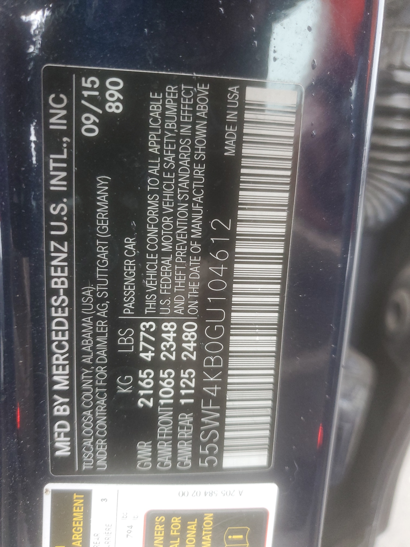 55SWF4KB0GU104612 2016 Mercedes-Benz C 300 4Matic