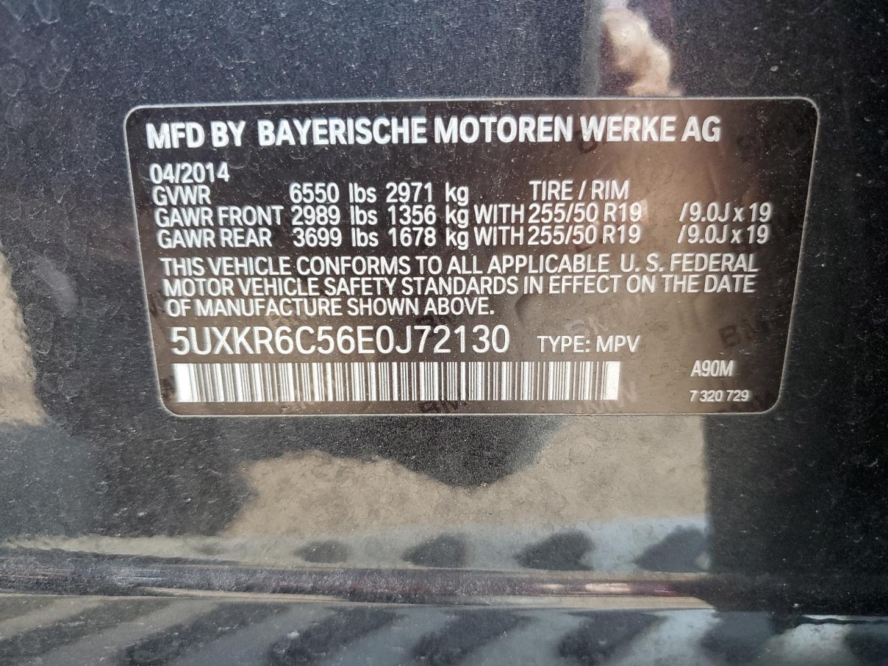 5UXKR6C56E0J72130 2014 BMW X5 xDrive50I