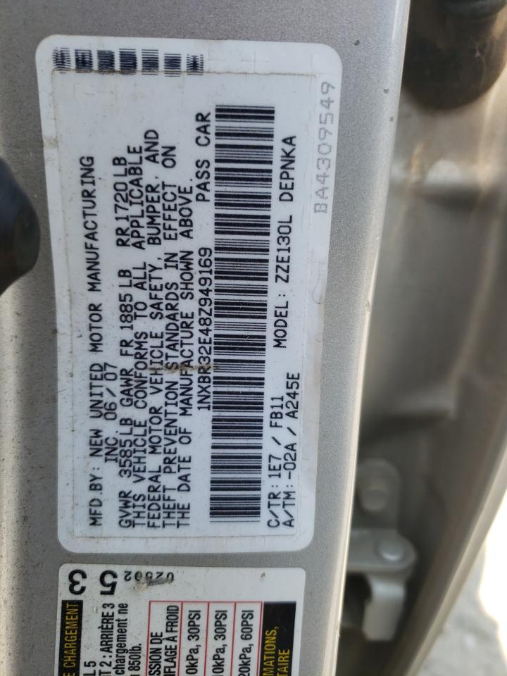 1NXBR32E48Z949169 2008 Toyota Corolla Ce