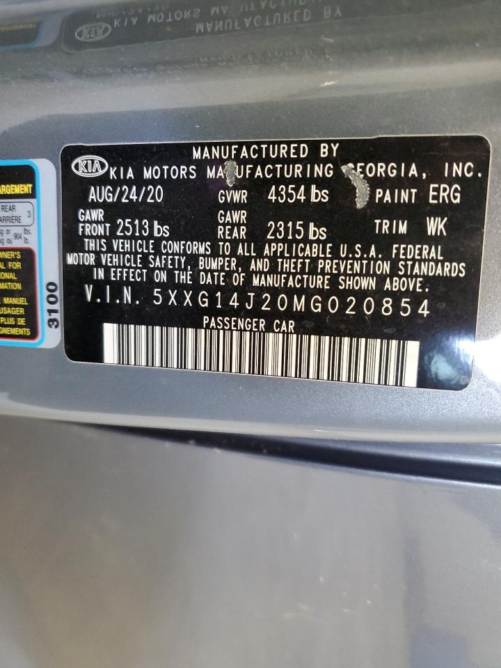 5XXG14J20MG020854 2021 Kia K5 Lxs