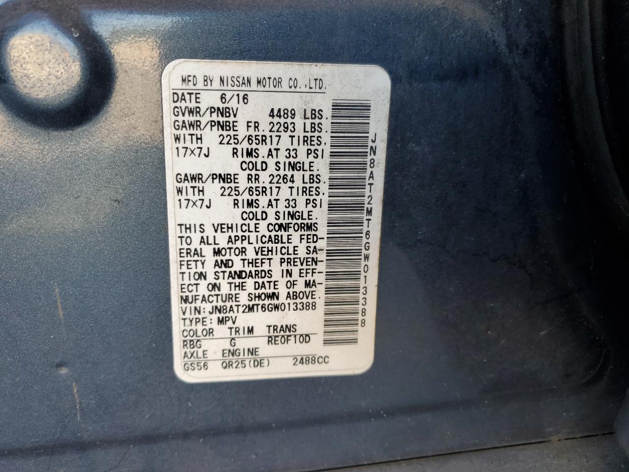 JN8AT2MT6GW013388 2016 NISSAN ROGUE - Image 14