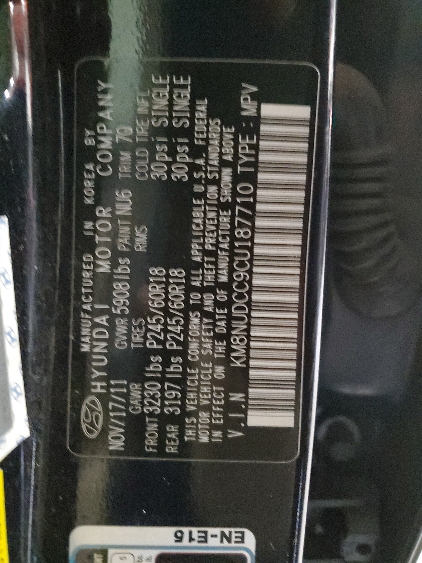 KM8NUDCC9CU187710 2012 Hyundai Veracruz Gls