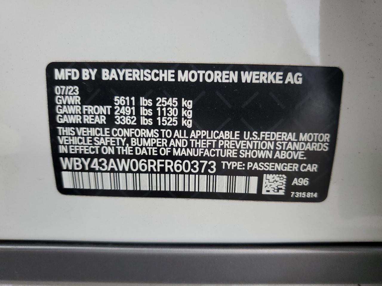 WBY43AW06RFR60373 2024 BMW I4 Edrive 35