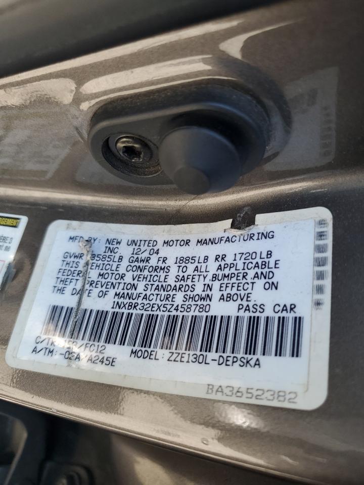 2005 Toyota Corolla Ce VIN: 1NXBR32EX5Z458780 Lot: 65397974