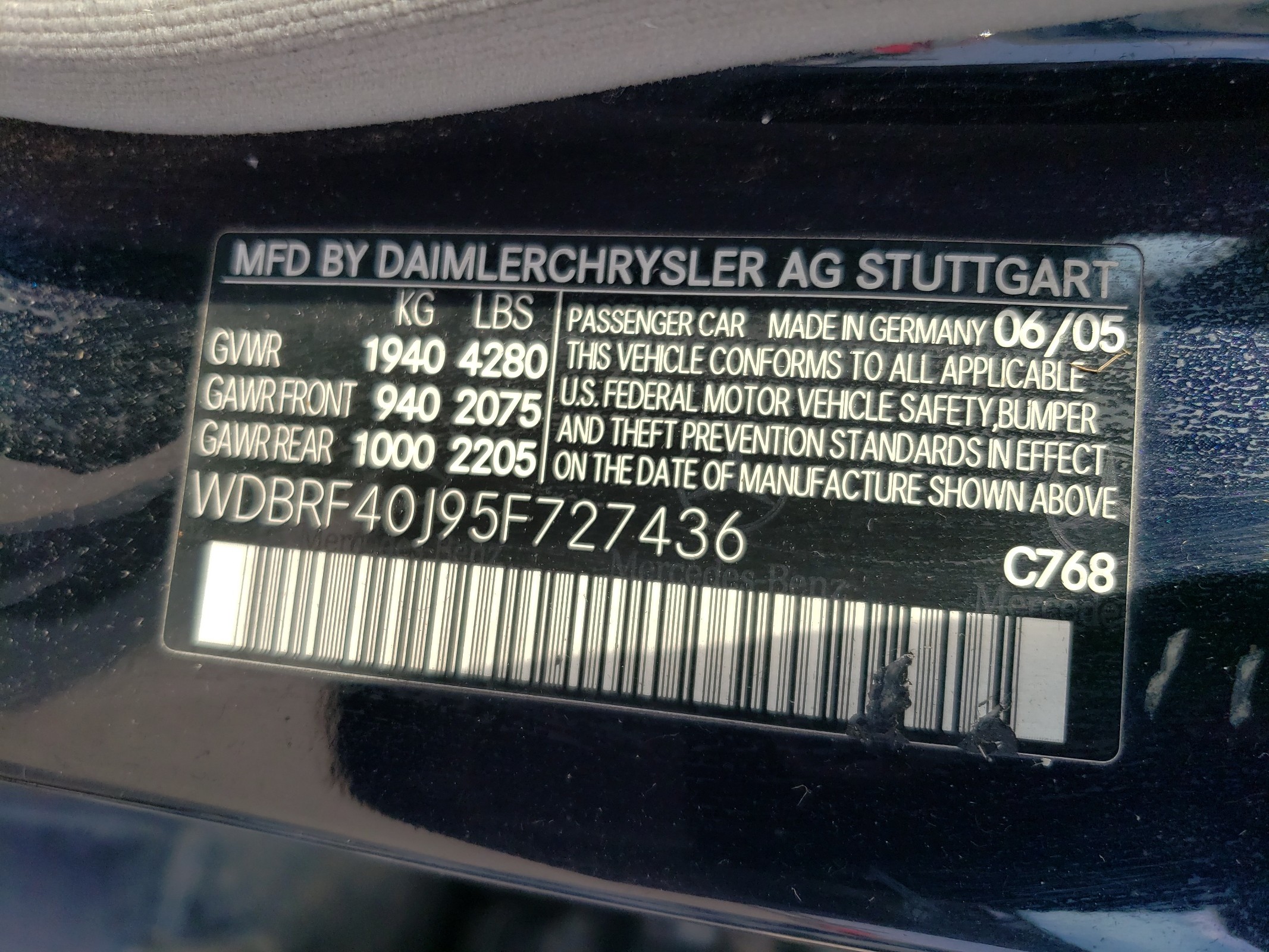 WDBRF40J95F727436 2005 Mercedes-Benz C 230K Sport Sedan