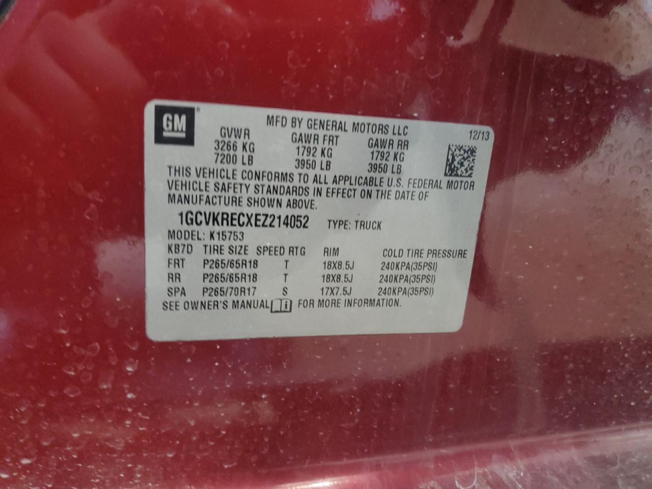 1GCVKRECXEZ214052 2014 Chevrolet Silverado K1500 Lt