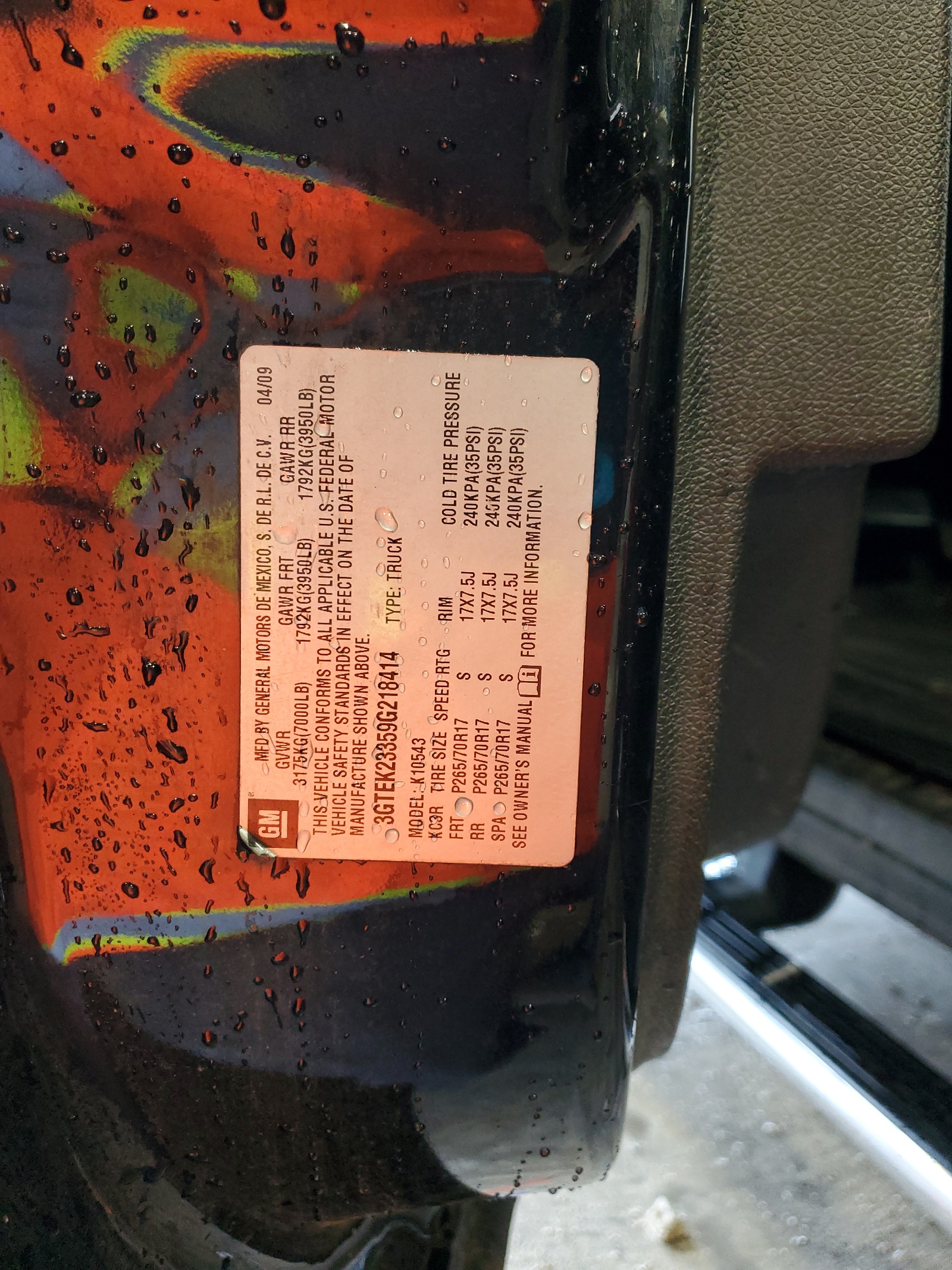 3GTEK23359G218414 2009 GMC Sierra K1500 Sle