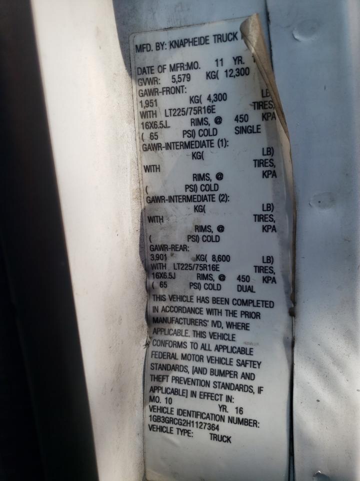 2017 Chevrolet Express G3500 VIN: 1GB3GRCG2H1127364 Lot: 65189724