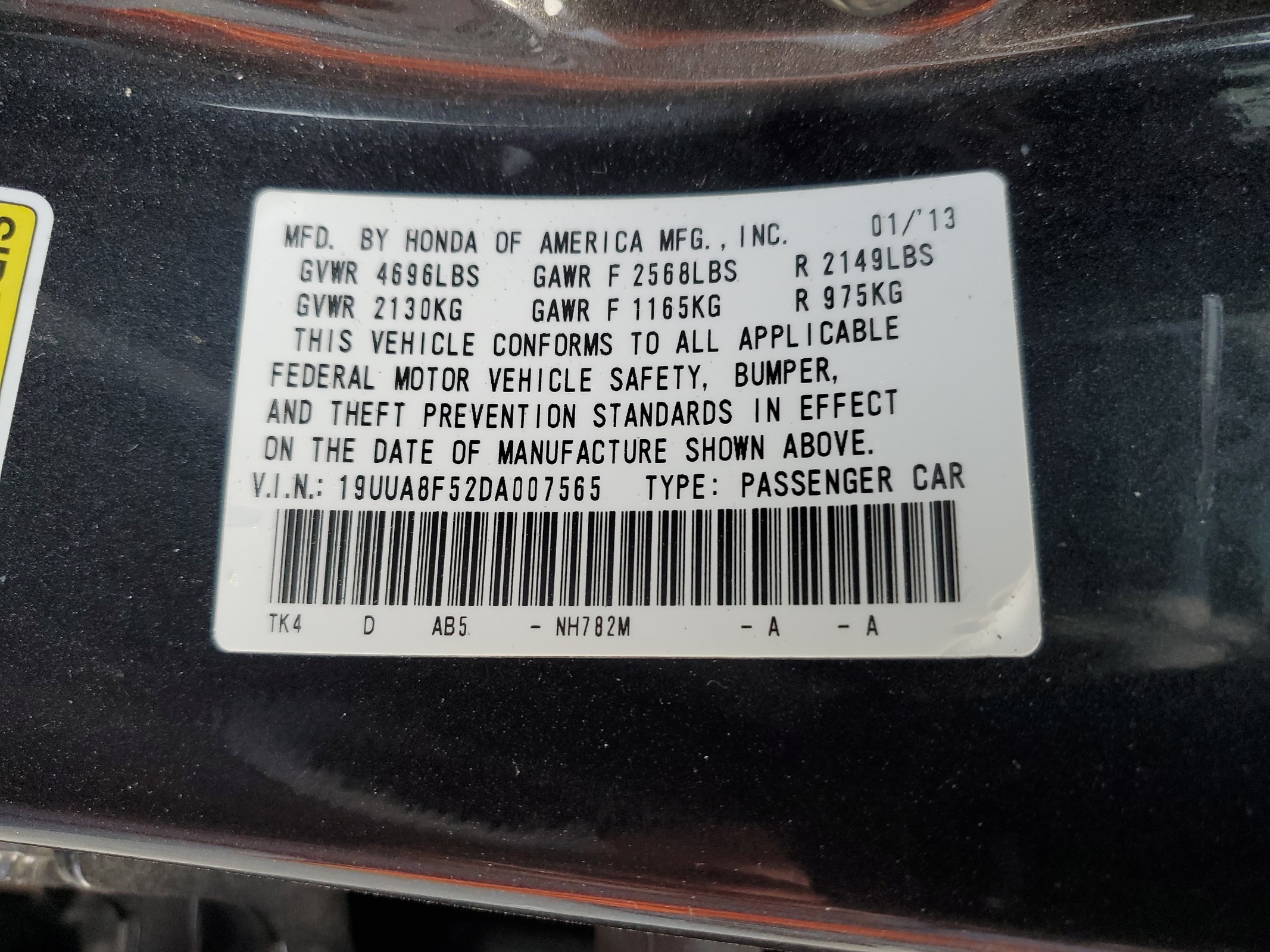 19UUA8F52DA007565 2013 Acura Tl Tech