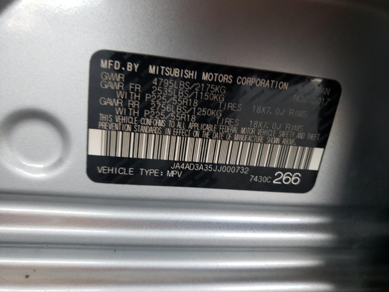 VIN JA4AD3A35JJ000732 2018 MITSUBISHI OUTLANDER no.13