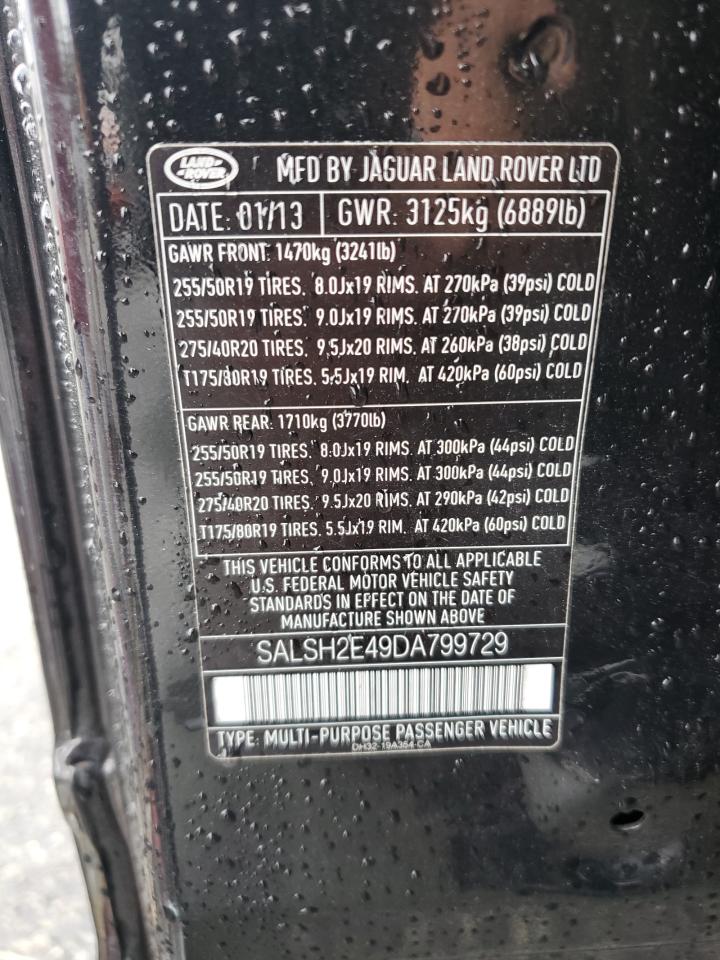 2013 Land Rover Range Rover Sport Sc VIN: SALSH2E49DA799729 Lot: 67252224