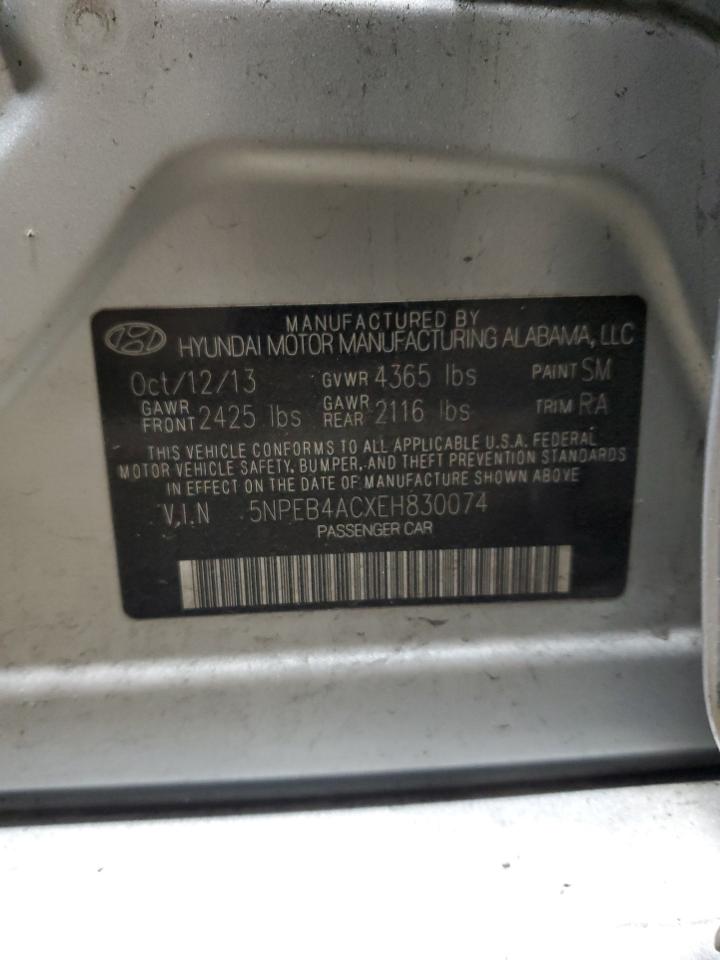 5NPEB4ACXEH830074 2014 Hyundai Sonata Gls