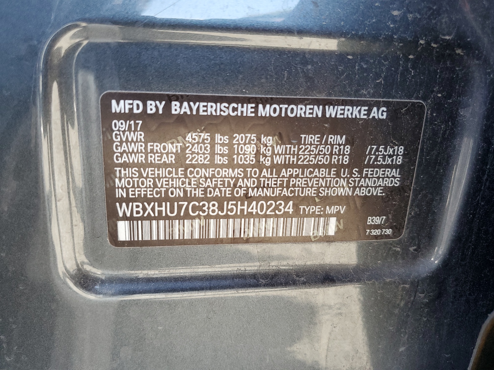 WBXHU7C38J5H40234 2018 BMW X1 Sdrive28I