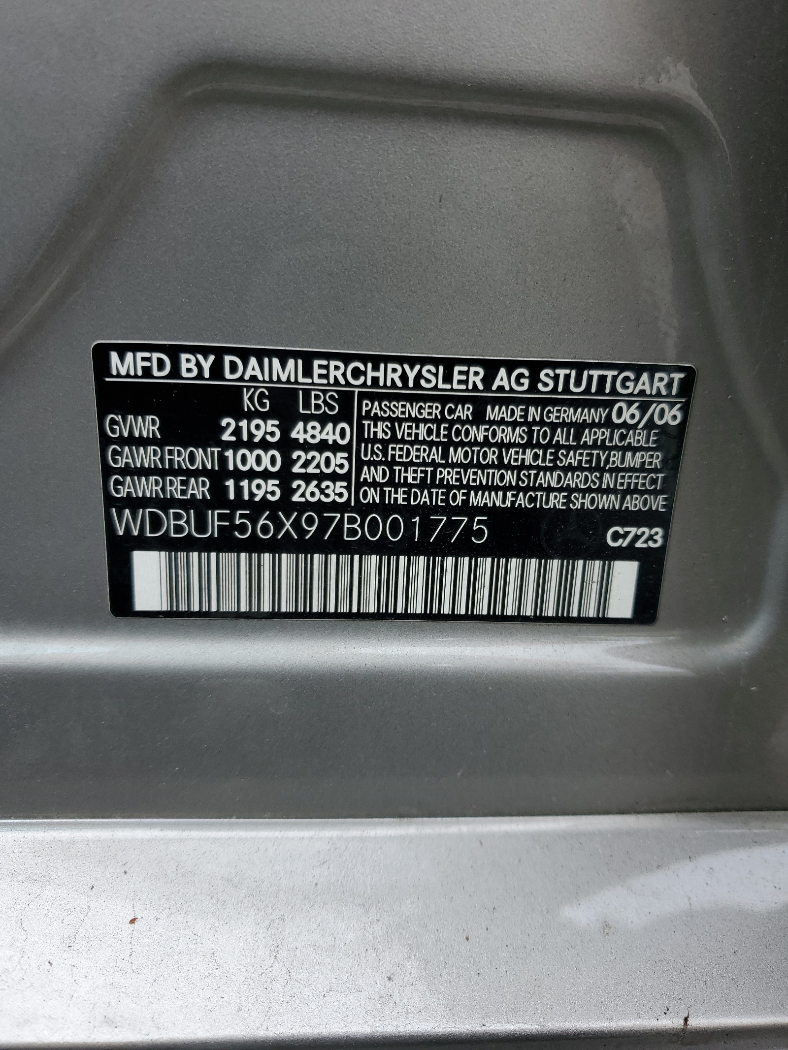 WDBUF56X97B001775 2007 Mercedes-Benz E 350