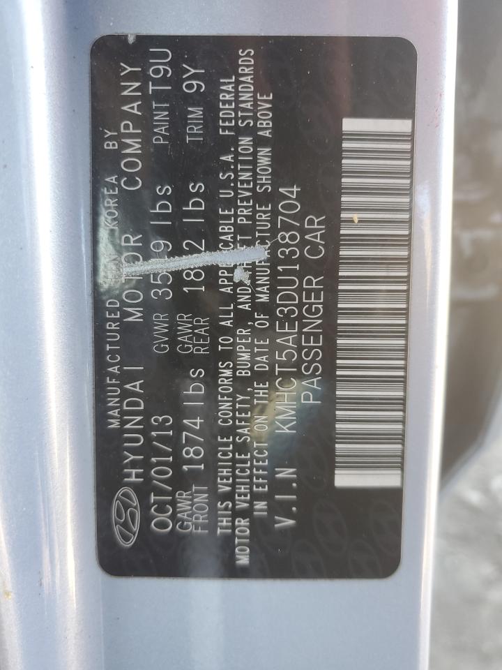 2013 Hyundai Accent Gls VIN: KMHCT5AE3DU138704 Lot: 68761244