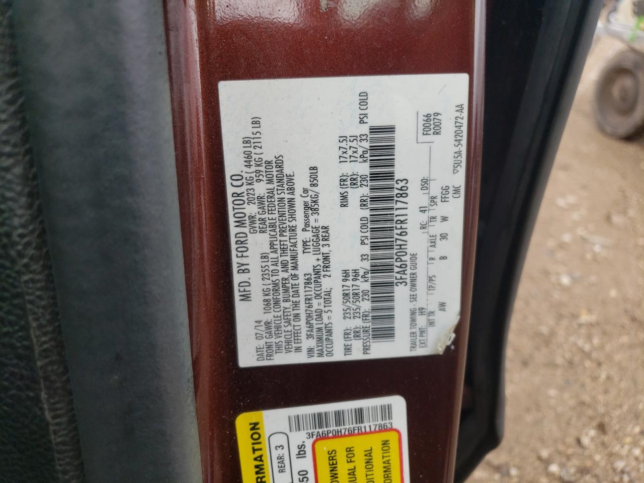 3FA6P0H76FR117863 2015 FORD FUSION - Image 13