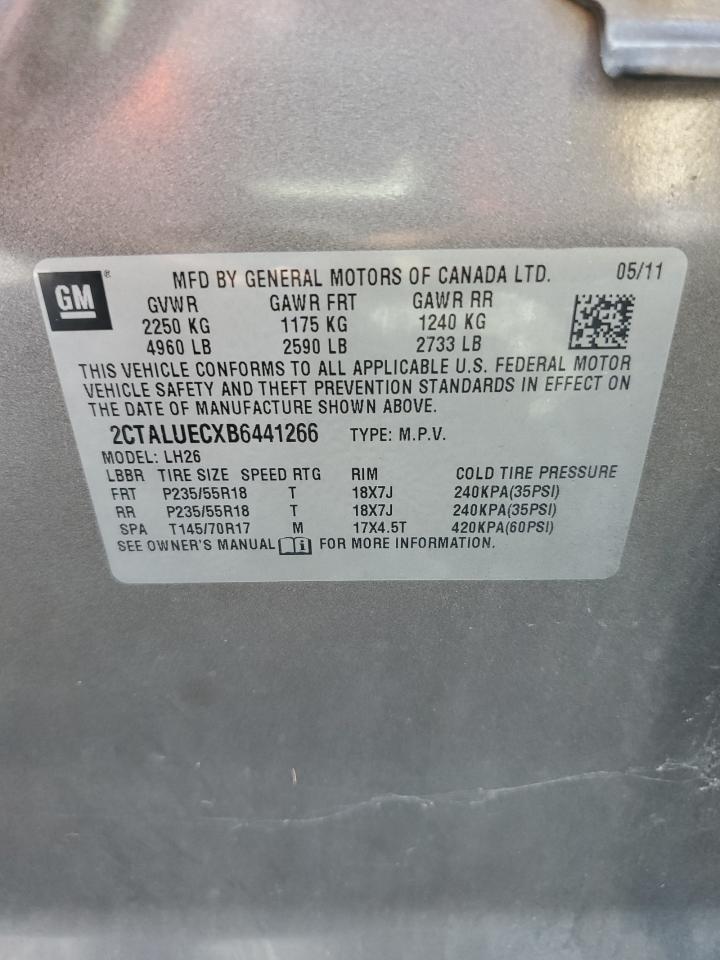 2011 GMC Terrain Slt VIN: 2CTALUECXB6441266 Lot: 65155764