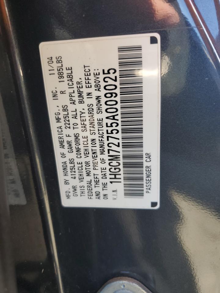 2005 Honda Accord Ex VIN: 1HGCM72755A009025 Lot: 66790014