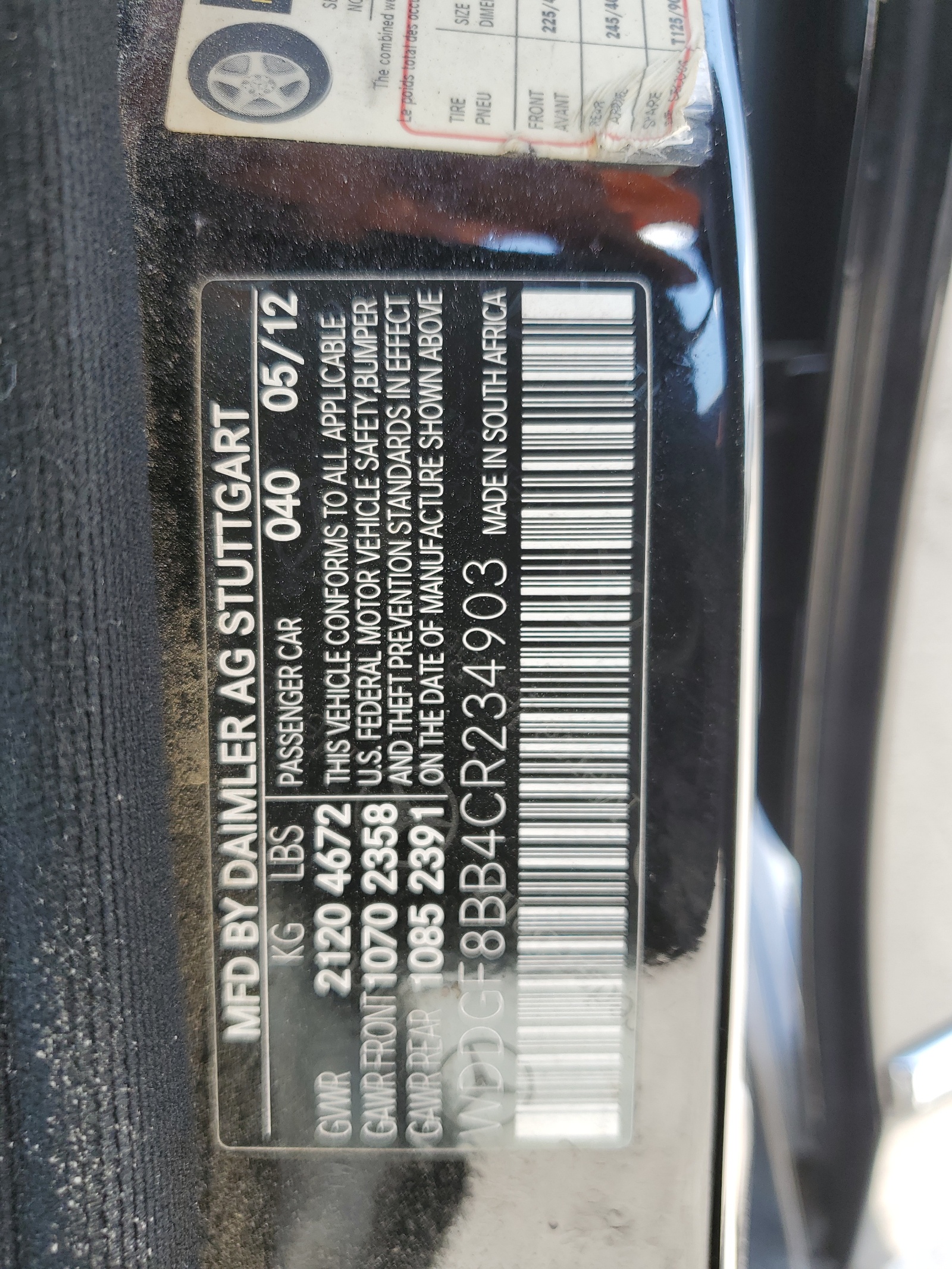 WDDGF8BB4CR234903 2012 Mercedes-Benz C 300 4Matic