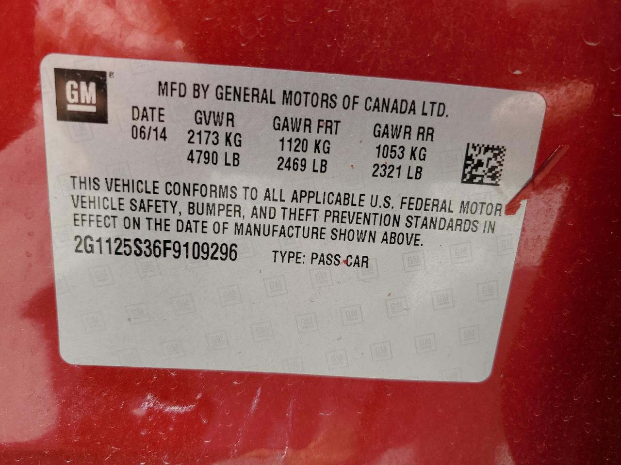 2G1125S36F9109296 2015 Chevrolet Impala Lt 2G1125S36F9109296 2015 Chevrolet Impala Lt