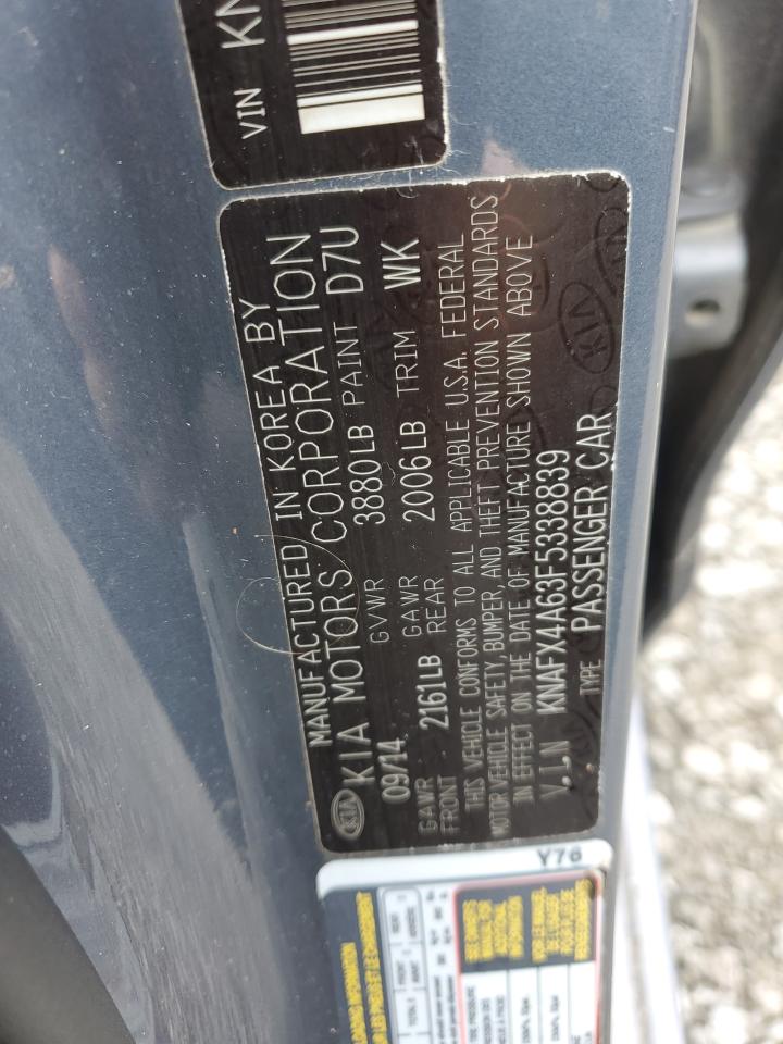 2015 Kia Forte Lx VIN: KNAFX4A63F5338839 Lot: 65572524