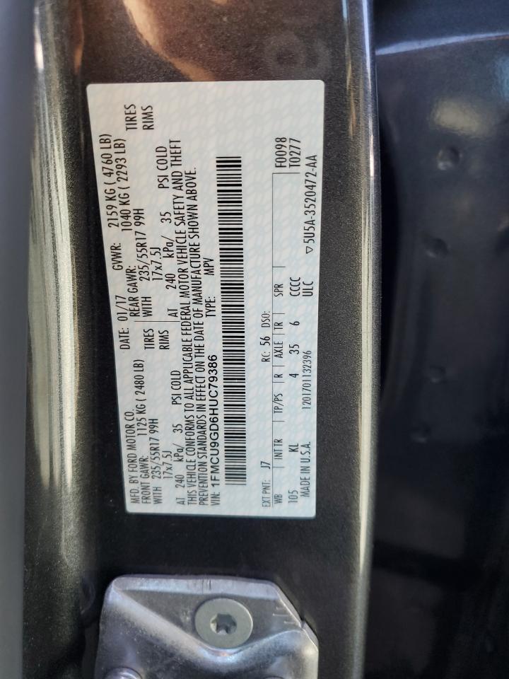 1FMCU9GD6HUC79386 2017 Ford Escape Se