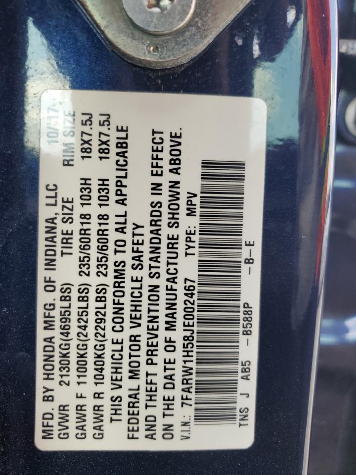 2018 Honda Cr-V Ex VIN: 7FARW1H58JE002467 Lot: 66892684