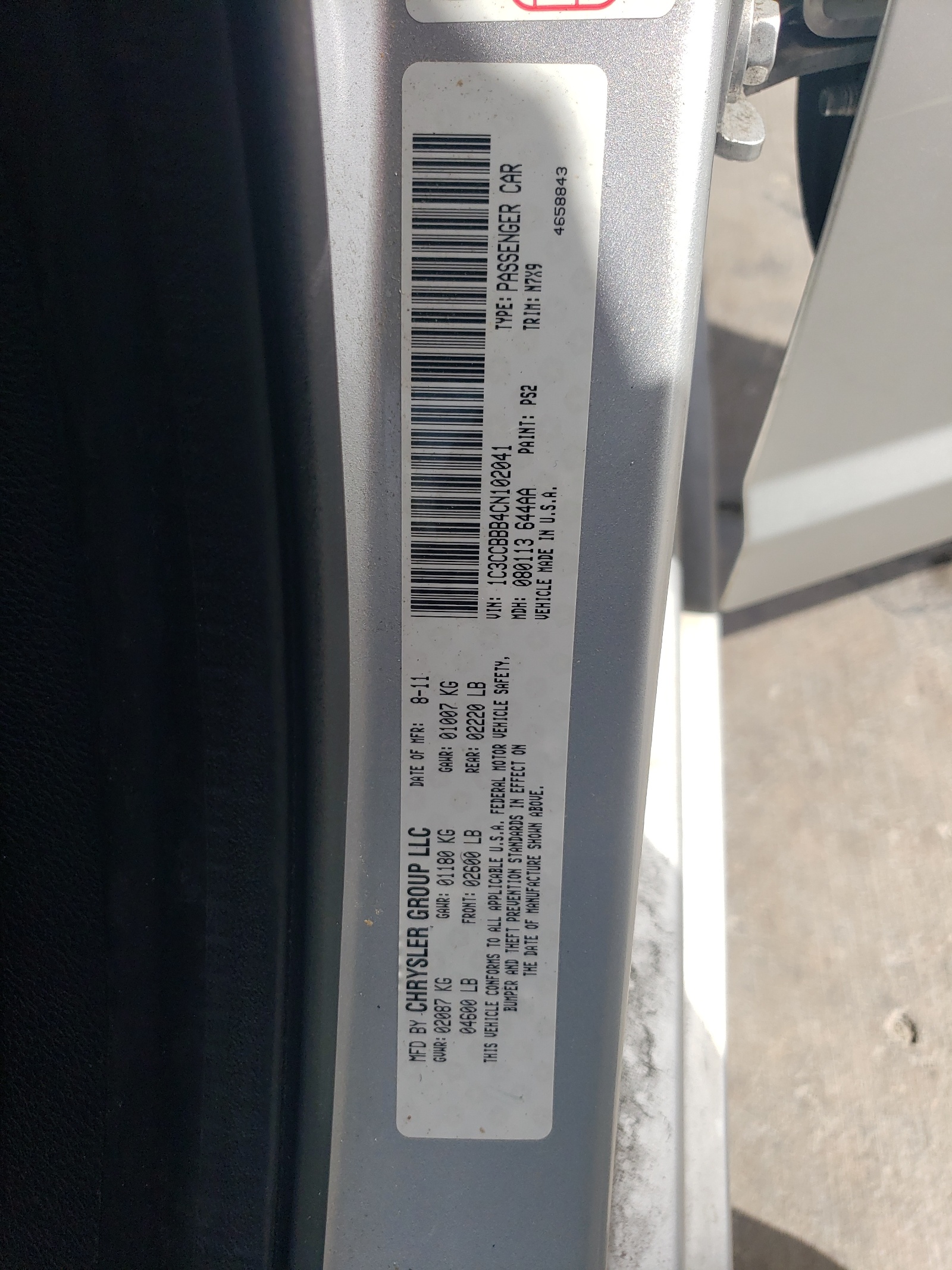 1C3CCBBB4CN102041 2012 Chrysler 200 Touring