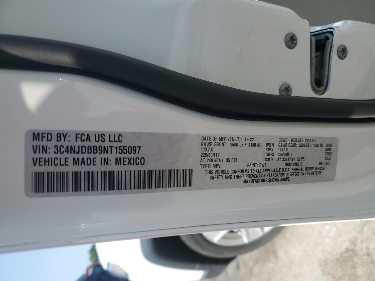 2022 Jeep Compass Latitude VIN: 3C4NJDBB9NT155097 Lot: 67041034