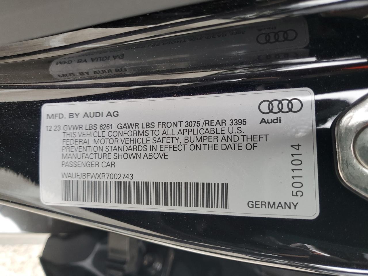 WAUFJBFWXR7002743 2024 Audi E-Tron Gt Premium Plus